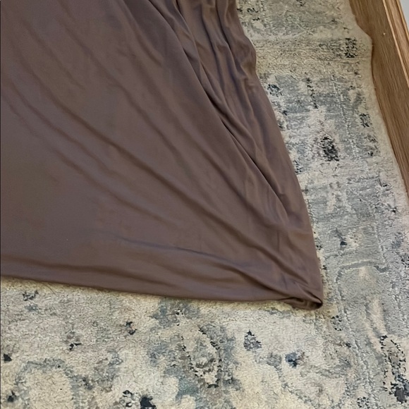 Missguided Taupe Brown DOUBLE EXTRA SOFT Thin Tank Strap Maxi Slip Dress - Picture 9 of 10